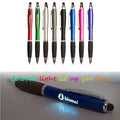 Gourd Shaped Led Light Up Logo Ballpoint Touch Screen Pen