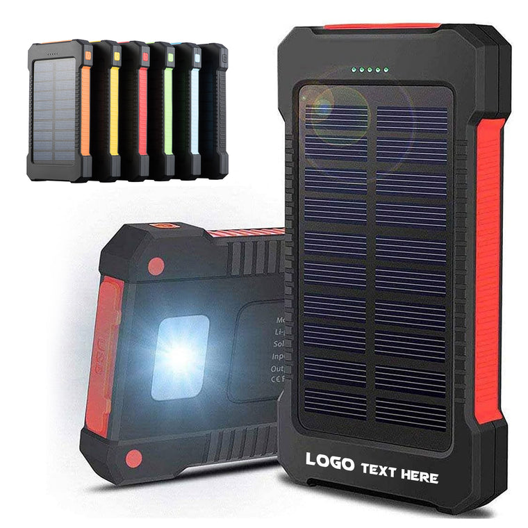 Solar Power Bank With Led Flashlight