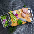 Bamboo Cutting Board with 2 Sliding Trays