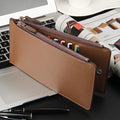 Long Zip RFID Wallet - PU Bifold with 15+ Card Slots