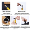 4 Piece Bamboo Wine Tool Set