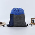 Drawstring Backpack With Front Pocket And Mesh Side Storage