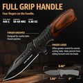 Tactical Folding Knife With Wooden Handle