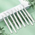 Home Portable Stainless Steel Eyelash Tweezer Clip Set Of 5