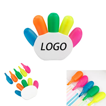 Palm-Shaped 5-Color Highlighters