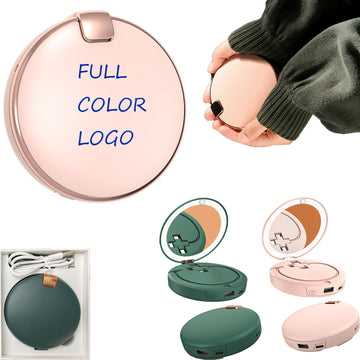 4000 mAh Round Make Up Mirror Hand Warmer Power Bank