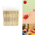 100 Pcs 3.5 Inch Bamboo Appetizer Forks Set