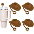 Cowboy Hat Shaped Silicone Straw Dust-Proof Cover Cap