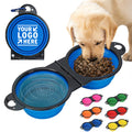 Collapsible Silicone Double Pet Travel Bowl
