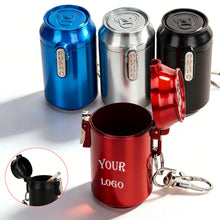 Metal Pocket Cola Cans Shape Outdoor Ashtray With Keychain