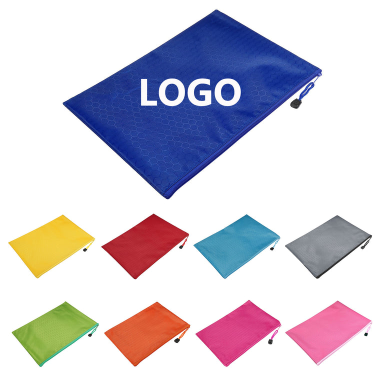 A4 Waterproof Football Texture Zipper Document Bag