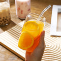 16 OZ Borosilicate Straw Glass with Bamboo Lid