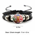 Snap Closure Braided Leather Bracelet
