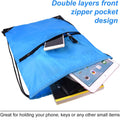 Cinch Bag Sackpack With Zipper For School Yoga Sport Gym