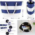 Canvas Beach Bag Striped Tote