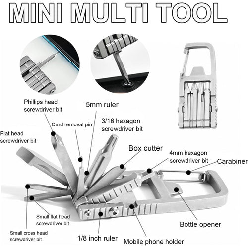 13-in-1 Phone Stand Multi-Tool Keychain