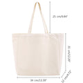 Zipper Large Capacity Canvas Tote Bag Shopper