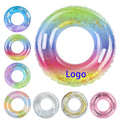 Sequined Rubber Inflatable Beach Pool Swim Ring With Handle
