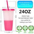 24Oz Color Changing Cup With Straw