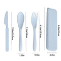 Full Color 3 Pcs Portable Wheat Straw Cutlery Set