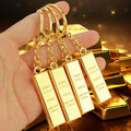 Custom Gold Bar Keychain Metal Pendant Souvenir Keyring