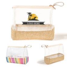 Eco-Friendly Straw PVC Cosmetics Storage Organizer Bag