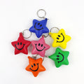 Smiley Face Pentagram Decompressing Ball Keychain