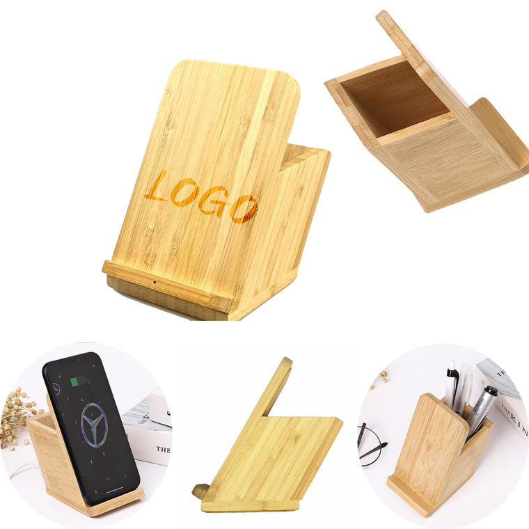 5W Bamboo 3 In 1 Wireless Charger Stand