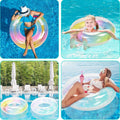 Sequined Rubber Inflatable Beach Pool Swim Ring With Handle