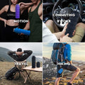 17Oz Collapsible Silicone Water Bottle With Carabiner