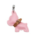 Cute Bulldog Keychain Lovely PU Leather Dog Hanger