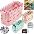 3-Tier Bento Box with Fork and Spoon Utensils