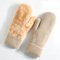 Women'S Winter Outdoor Mittens Thickened Fleece