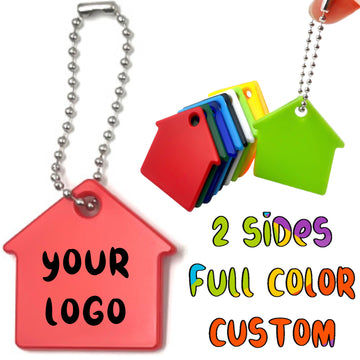 Full Color Custom House Shape Soft Rubber Key Tag