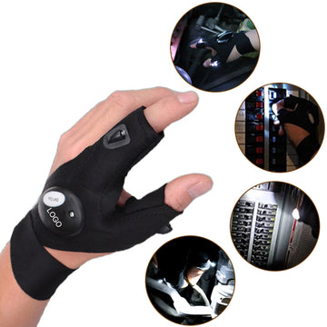Hands-Free LED Flashlight Gloves/ Half Finger Gloves