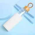 16oz Glass Water Bottles with Bamboo Lid