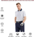 Sleeve Striped Performance Moisture Wicking Dry Golf Shirt