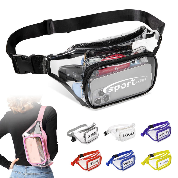 Clear PVC Waist Pack With Zipper Pocket