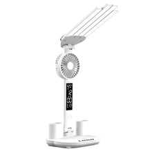 LED Desk Lamp with Fan and Clock