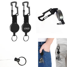 Retractable Steel Wire Carabiner Keychain