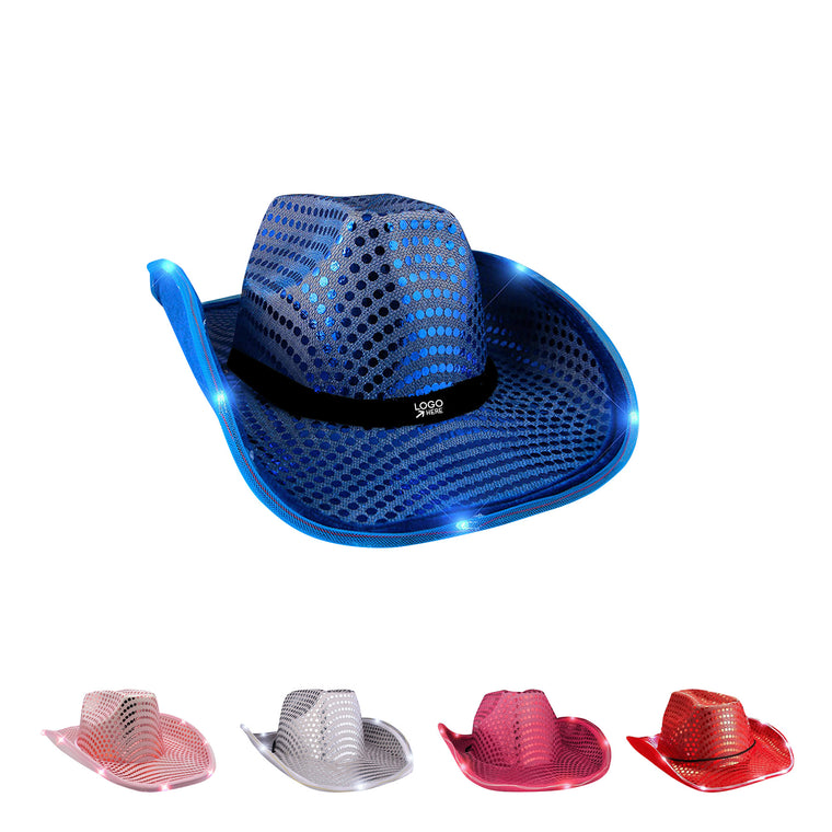 Shiny Cowboy Hat With Led Light Brim