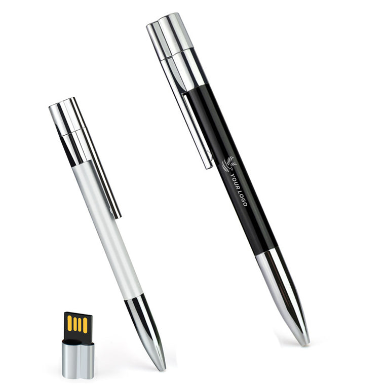 Metal USB 8GB Flash Drive With Ballpoint Pen