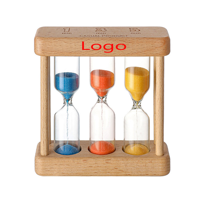 Wooden Hourglass 1/3/5 Minute 3-In-1 Gift Home Set
