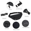 Large Crossbody Fanny Pack With 4 Zipper Pockets For Travel