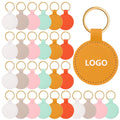 PU Leather Round Faux Keychain
