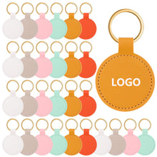 PU Leather Round Faux Keychain