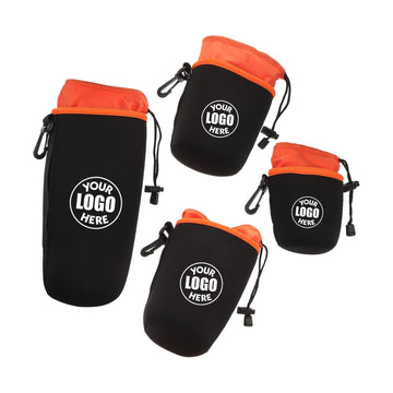 4 Pack Neoprene Camera Lens Pouches With Drawstring