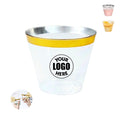 Gold And Silver Rim Transparent Plastic Party Cup