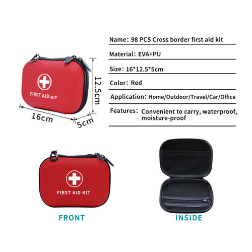 115Pc First Aid Kit In Easy Carry Eva Zipper