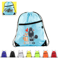 Full Color Drawstring Backpack with Front Zipper Pocket